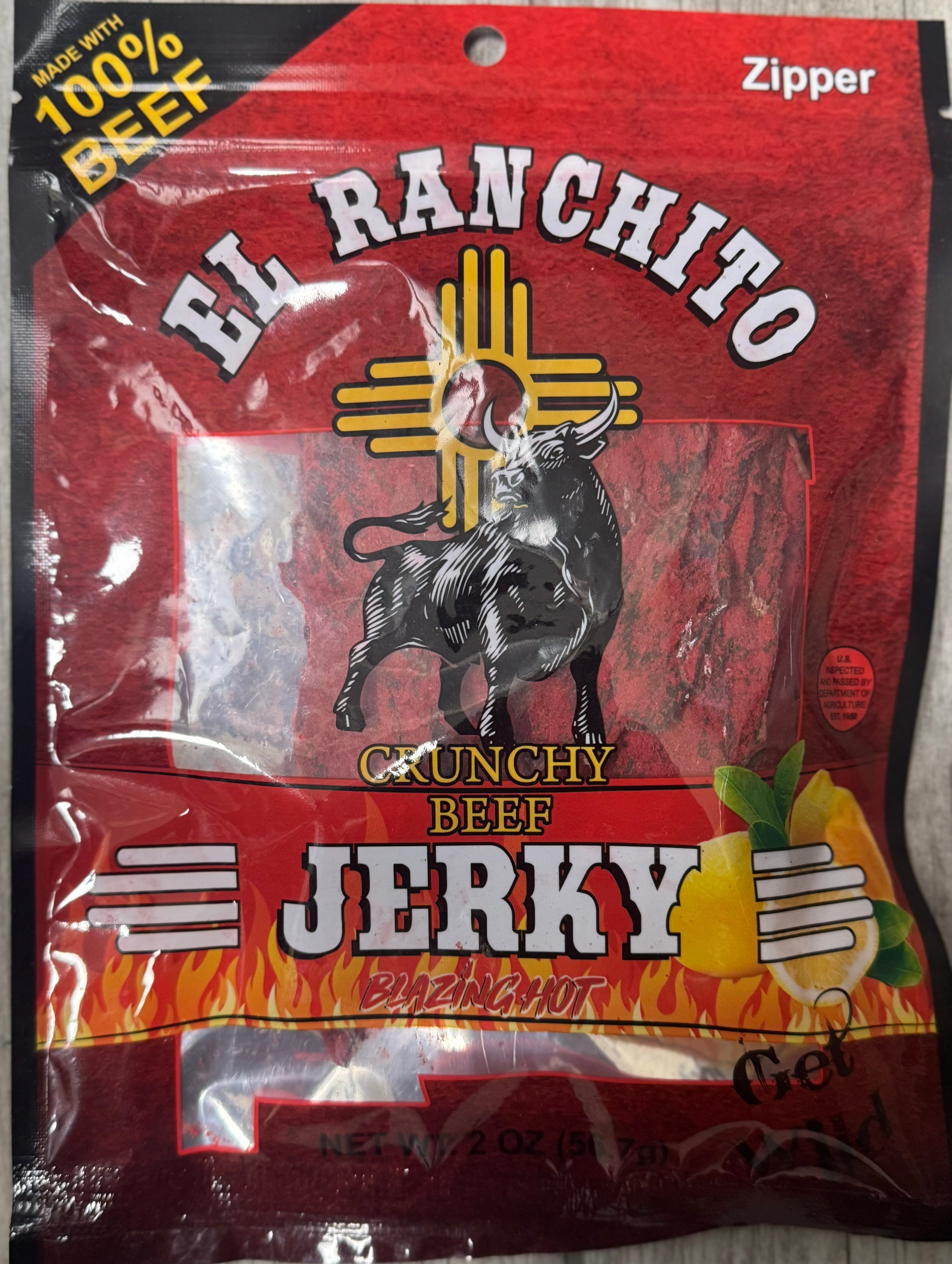 El Ranchito Beef Jerky 2oz - Blazing Hot